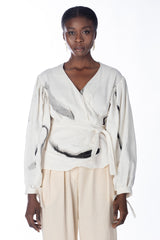 Hand Painted Wrap Blouse - autark