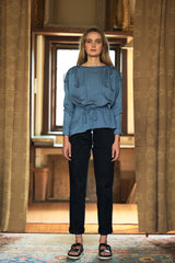 Gathered Shoulder Blouse - autark