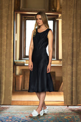 Silk Bias Gather Slip Dress - autark