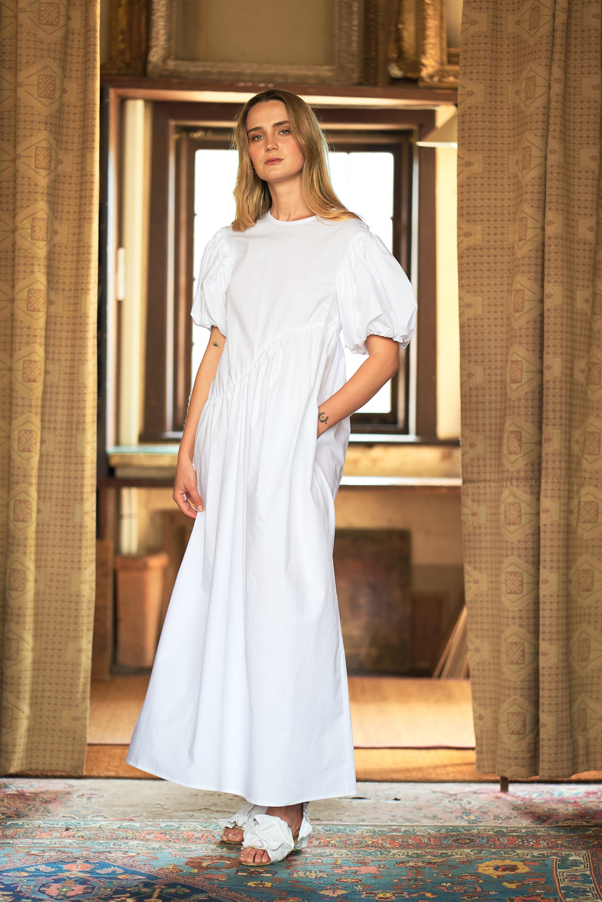 Balloon Sleeve Organic Cotton Dress Balloon Sleeve Organic Cotton Dress